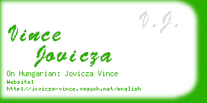vince jovicza business card